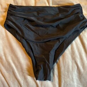 Zaful Black High NWOT - cut ruched Swim Bottoms